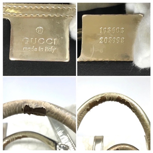 GUCCI Boston Bag GG Supreme PVC & Leather Authentic - Picture 10 of 10